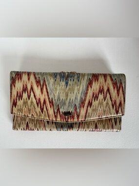 Morris Moskowitz Vintage ‘70s Leather Wallet Flamestitch pattern